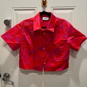 house of perna button up crop top